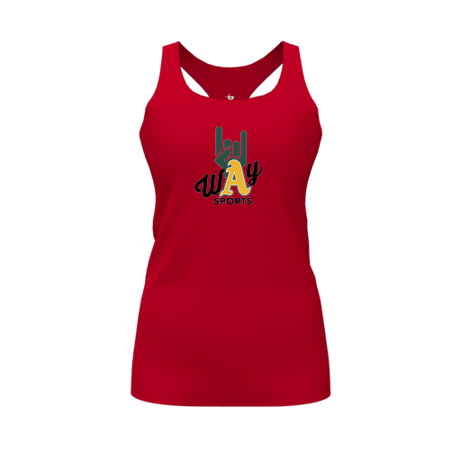 [CUS-DFW-RCBK-PER-RED-FYS-LOGO1] Racerback Tank Top (Female Youth S, Red, Logo 1)
