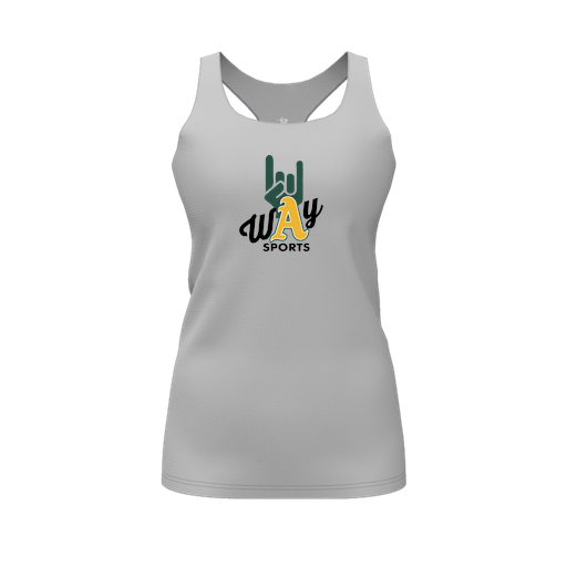 [FT0TRBGY-FYS-LOGO1] Decker Racerback Tank Top (Female Youth S, Gray, Logo 1)