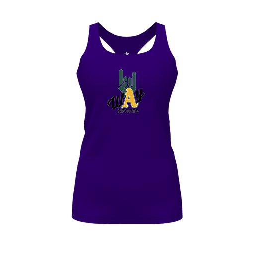 [CUS-DFW-RCBK-PER-PUR-FYS-LOGO1] Racerback Tank Top (Female Youth S, Purple, Logo 1)