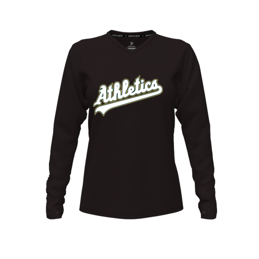 [CUS-DFW-TEES-CMF-VNK-LSL-BLK-FYXS-LOGO2] Comfort T-Shirt (Female Youth XS, Black, V Neck, Logo 2, Long Sleeve)
