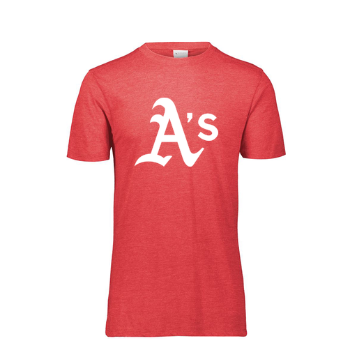 [FTSCUBRD-YS-LOGO3] Decker Youth Tri-Blend T-Shirt - Short Sleeve (Youth S, Red, Logo 3)