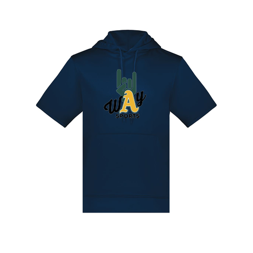 [6871.065.S-LOGO1] Men's Dri Fit Short Sleeve Hoodie (Adult S, Navy, Logo 1)