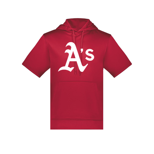 [6871.083.S-LOGO3] Men's Dri Fit Short Sleeve Hoodie (Adult S, Red, Logo 3)