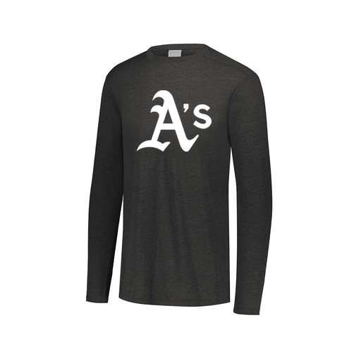 [FTLCUBBK-AXS-LOGO3] Decker Men's Tri-Blend T-Shirt - Long Sleeve (Adult XS, Black, Logo 3)
