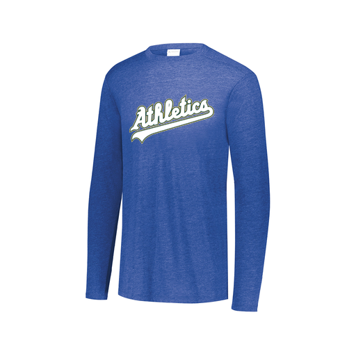 [FTLCUBRY-AXS-LOGO2] Decker Men's Tri-Blend T-Shirt - Long Sleeve (Adult XS, Royal, Logo 2)
