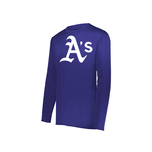 [222823.747.S-LOGO3] Youth LS Smooth Sport Shirt (Youth S, Purple, Logo 3)