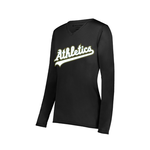 [222824.080.S-LOGO2] Ladies LS Smooth Sport Shirt (Female Adult S, Black, Logo 2)