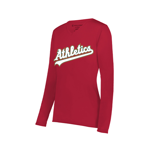 [222824.083.S-LOGO2] Ladies LS Smooth Sport Shirt (Female Adult S, Red, Logo 2)