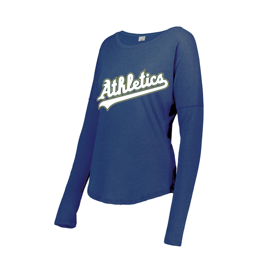 [FTLCUBRY-FAS-LOGO2] Decker Women's Tri-Blend T-Shirt - Long Sleeve (Female Adult S, Royal, Logo 2)