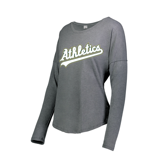 [FTLCUBGY-FAS-LOGO2] Decker Women's Tri-Blend T-Shirt - Long Sleeve (Female Adult S, Gray, Logo 2)