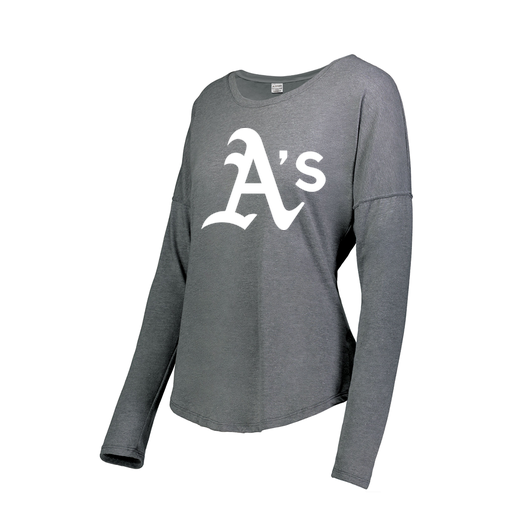 [3077.013.S-LOGO3] Ladies LS Ultra-blend T-Shirt (Female Adult S, Gray, Logo 3)